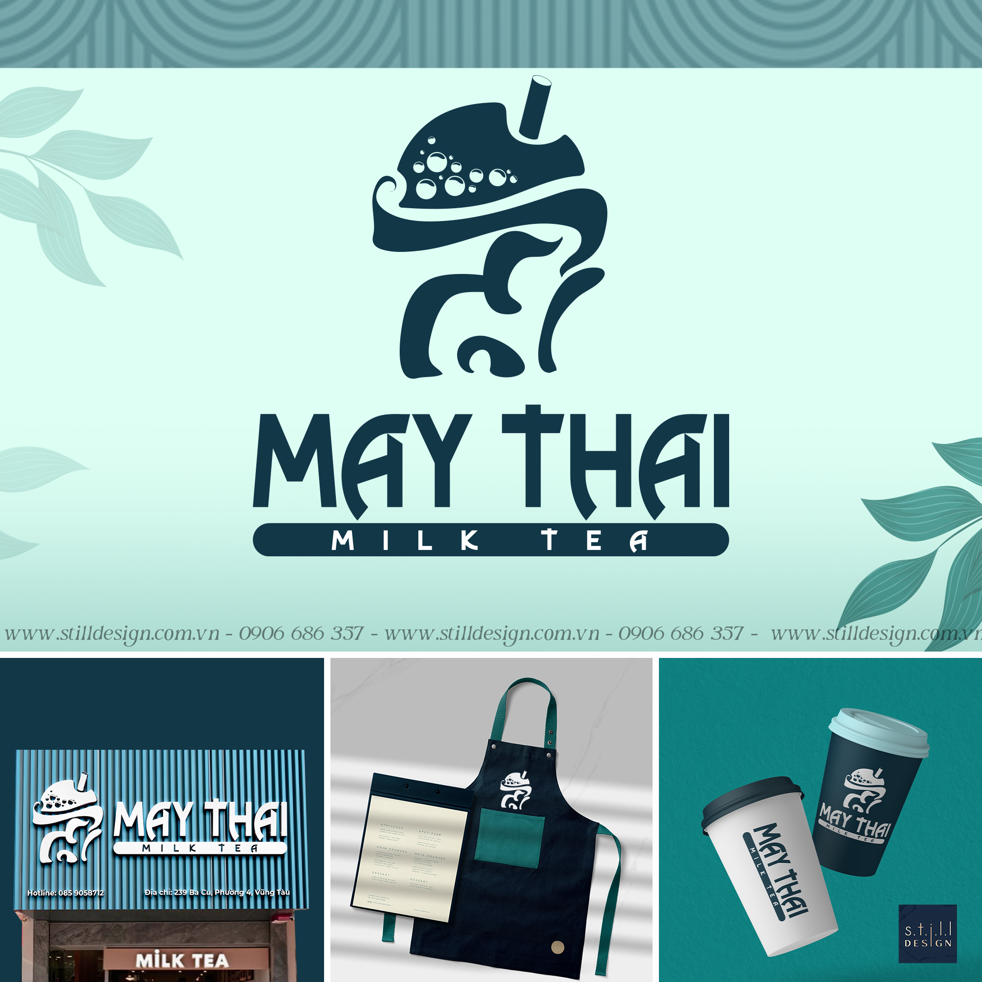 Thiết Kế Nhận Diện Thương Hiệu Trà Sữa May Thai