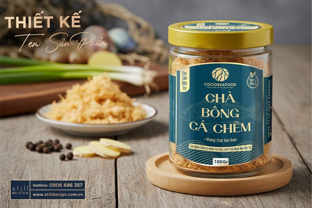 Thiết Kế tem sản phẩm chà bông cá chẽm