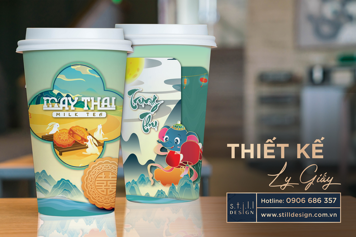 Thiết Kế Ly Giấy Trung Thu May Thái
