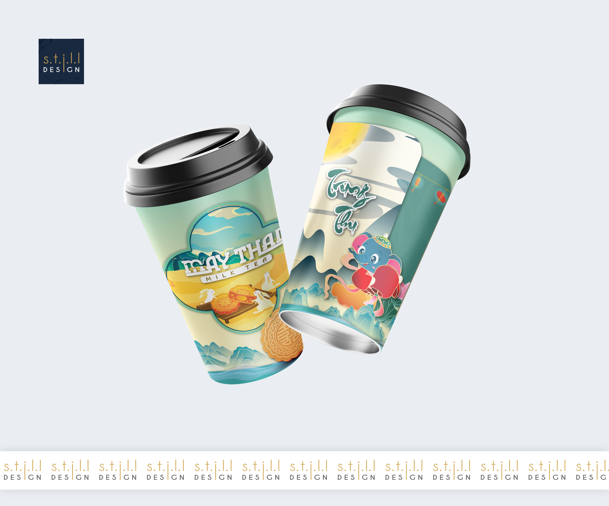 Thiết Kế Ly Giấy Trung Thu May Thái