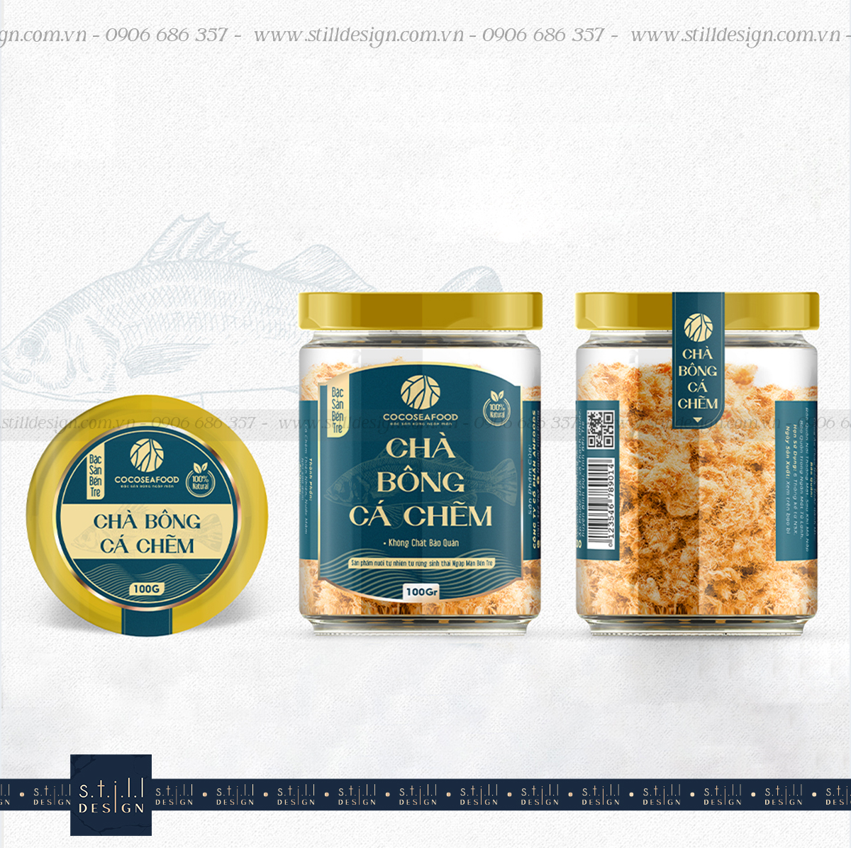 Thiết Kế Tem Chà Bông Cá Chẽm Cocoseafood