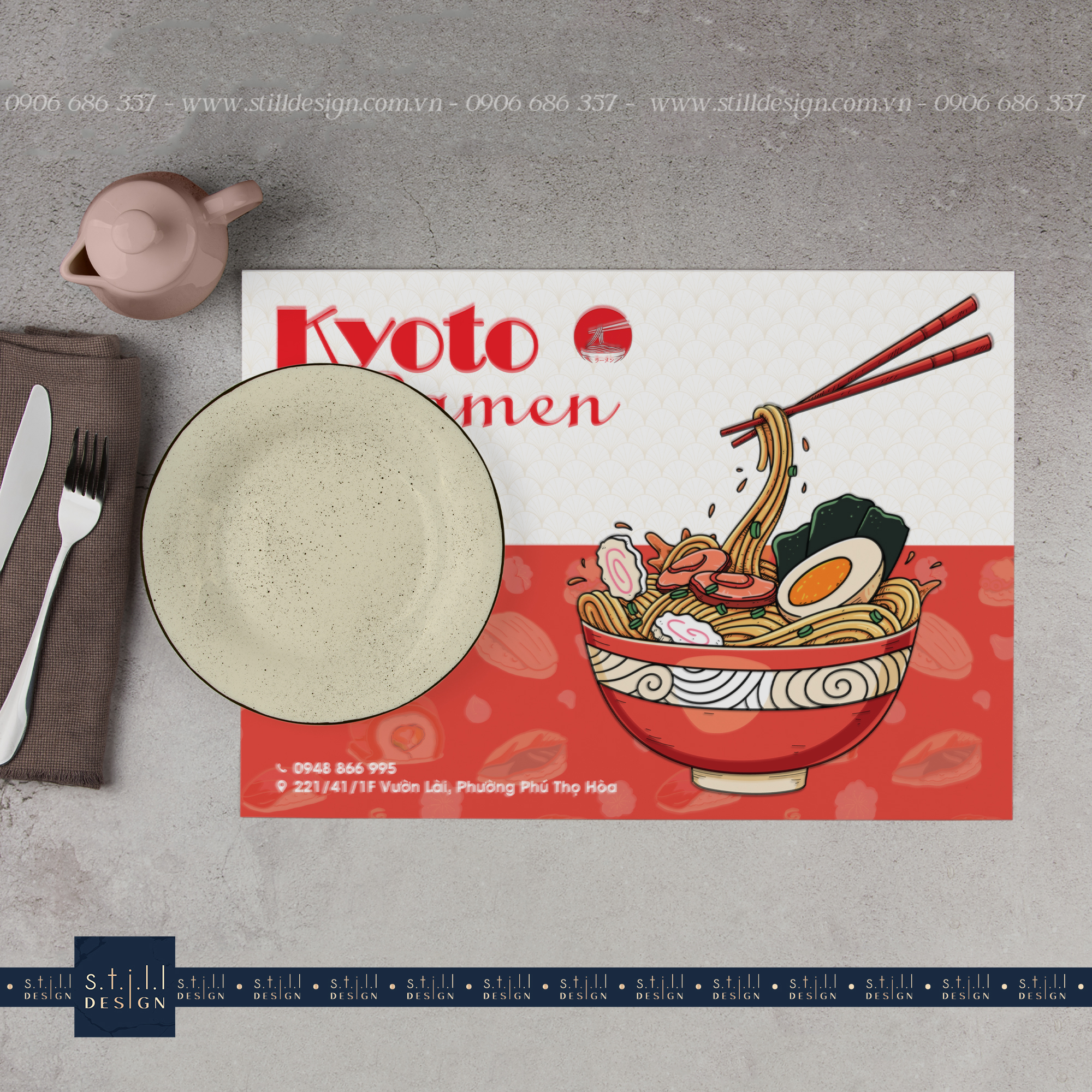 Thiết Kế Giấy Lót Bàn Kyoto Ramen