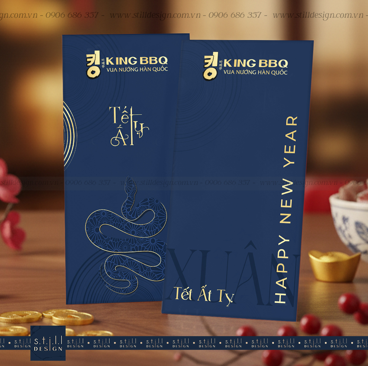 Thiết kế bao lì xì King BBQ, Bao Lì Xì Tết