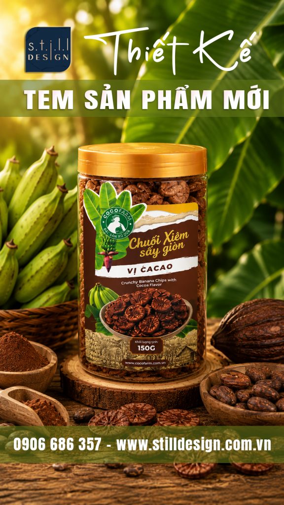 Tem chuối Xiêm Sấy Giòn Vị Cacao