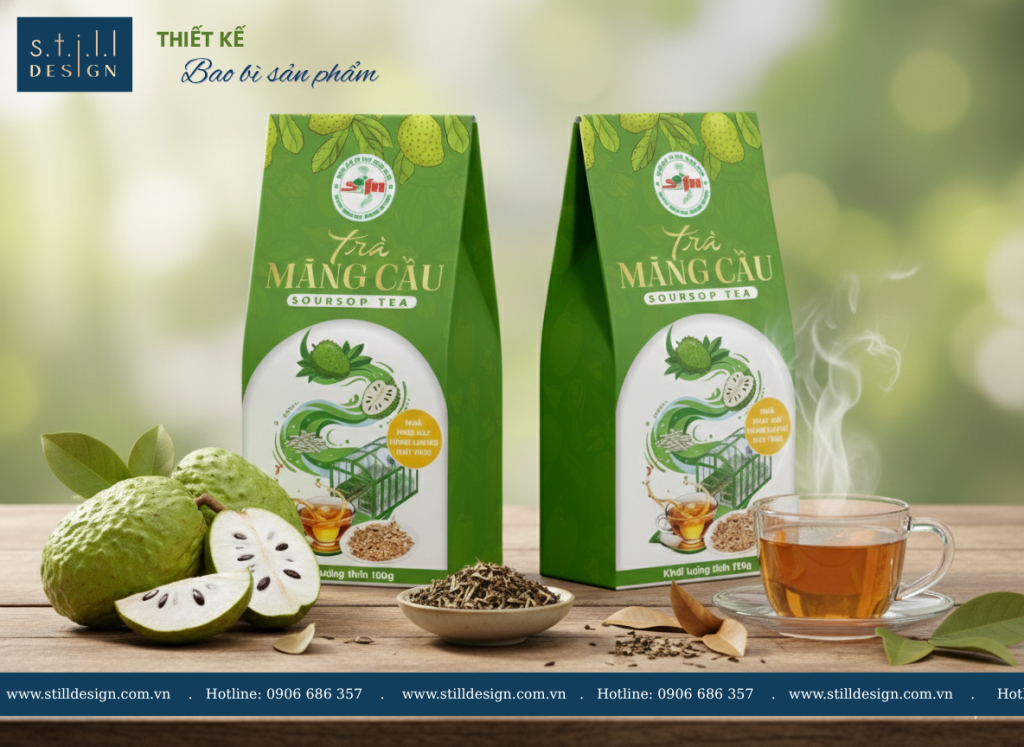 Thiết Kế Bao Bì Hộp Trà Mãng Cầu - Viện Cây Ăn Quả Miền Tây