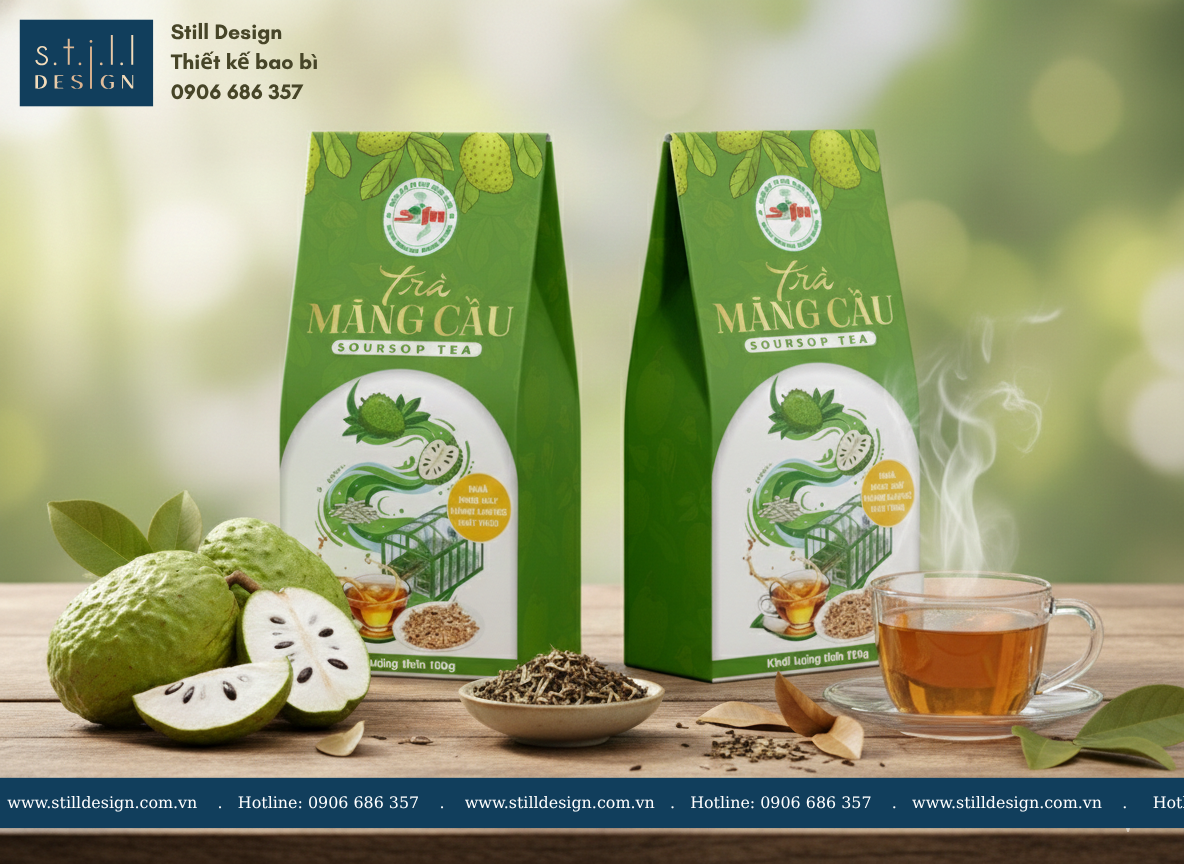 Thiết Kế Bao Bì Hộp Trà Mãng Cầu - Viện Cây Ăn Quả Miền Tây